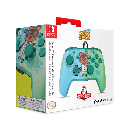 PDP Faceoff Deluxe Audio Wired Controller Animal Crossing Nintendo Switch Brand New